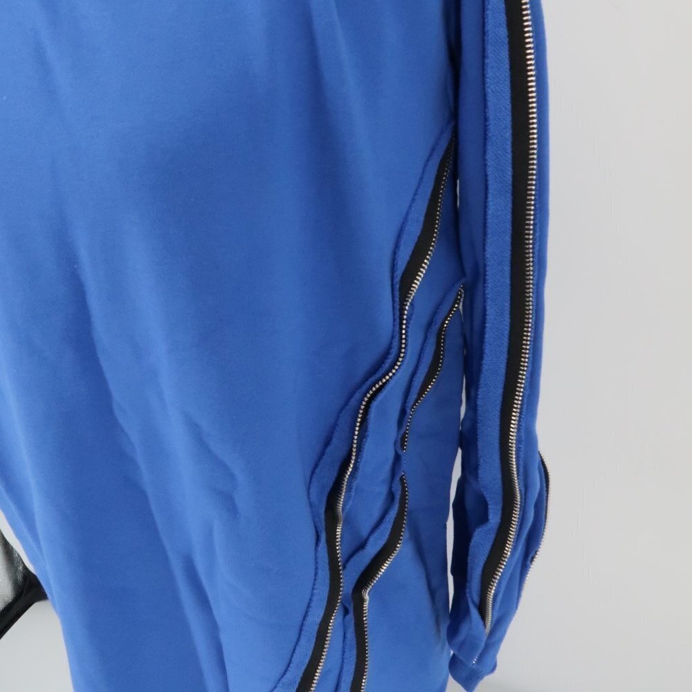 Tov Holy Blue Sweatshirt Dress w Zipper Detail Size 42-Oversized Large  NWT - Picture 3 of 16